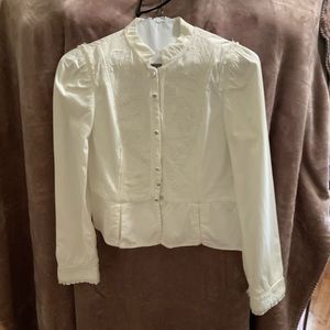 Whbm size 6 cream colored light weight jacket.